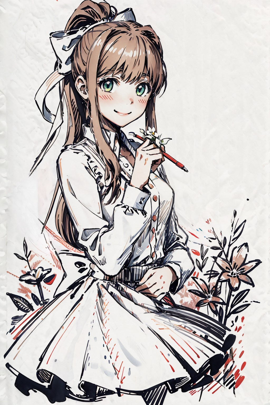 Monika Sketch Style — Yodayo
