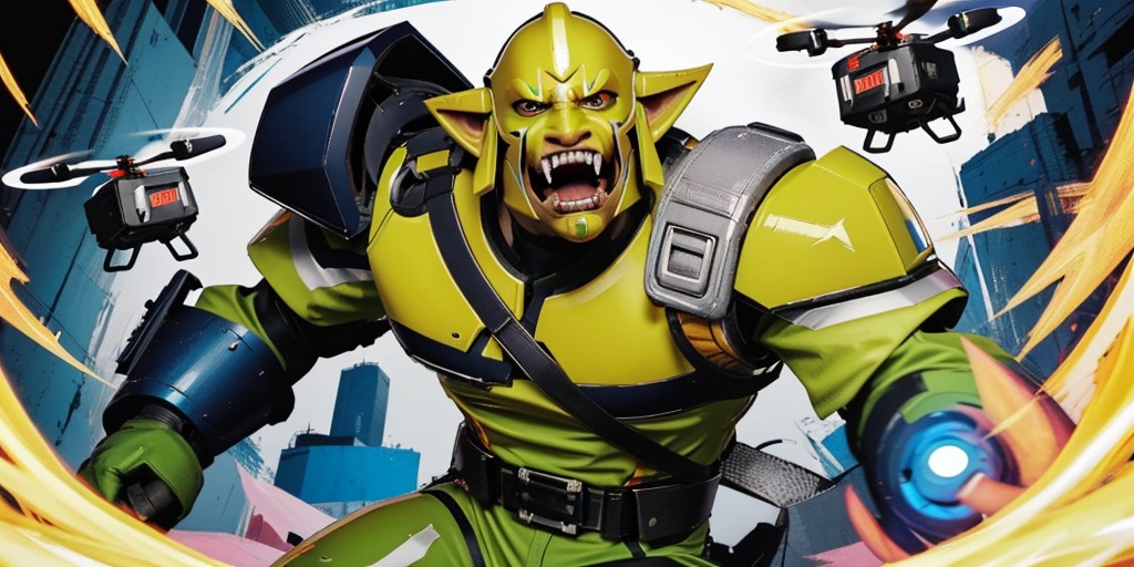 Bloodhound, the ork rigger with augmented eyes — Yodayo