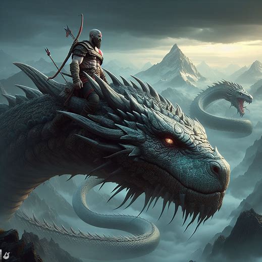 Kratos and Atreus riding Jormungandr [Part 2] for Ken William Bread ...