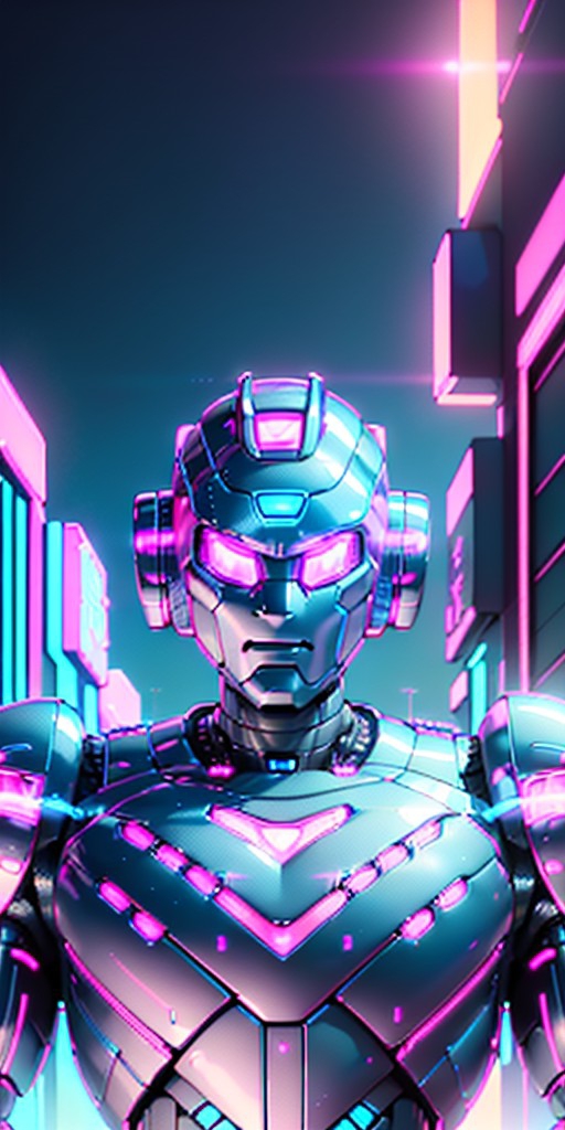 Retrowave Silver Robot x8 — Yodayo