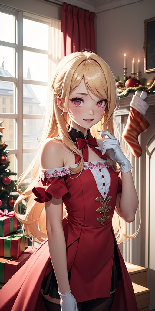femboy red dress Plus Size Christmas Princess Dress