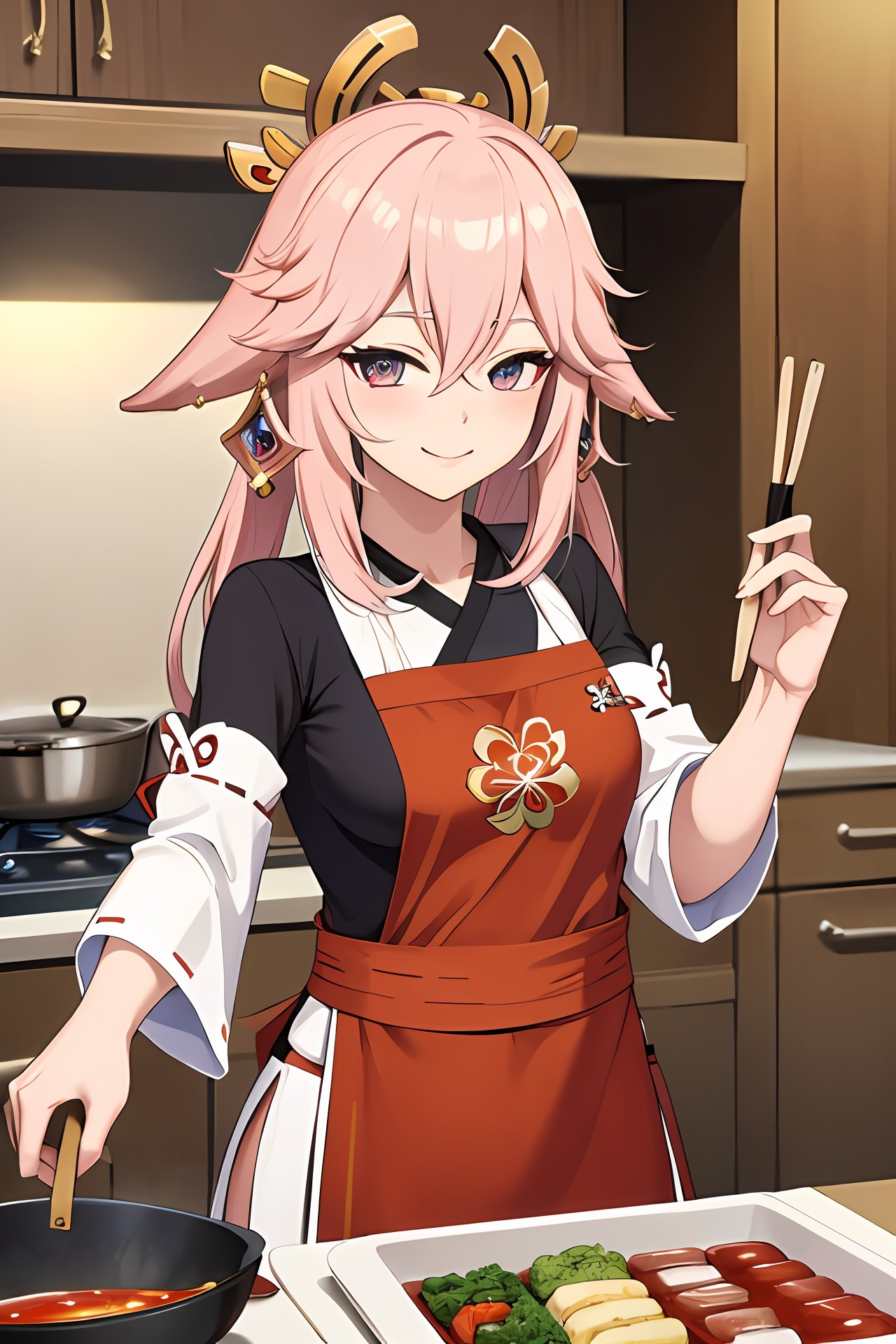 Yae Miko cooking for you — Yodayo